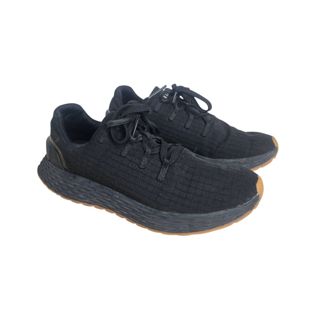 NOBULL Black Ripstop Runner Sneakers Womens 7 Mens 5.5 Gum Sole Training Shoes
